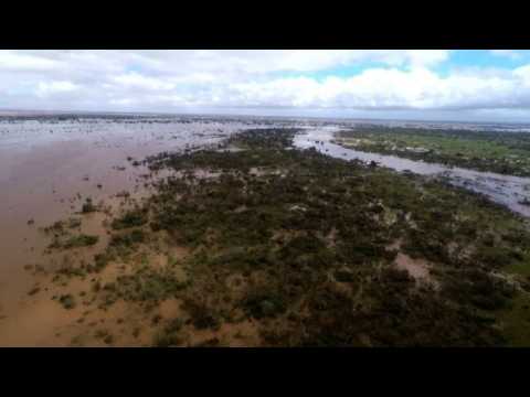 Aerial footage shows scale of floods in Mozambique after cyclone