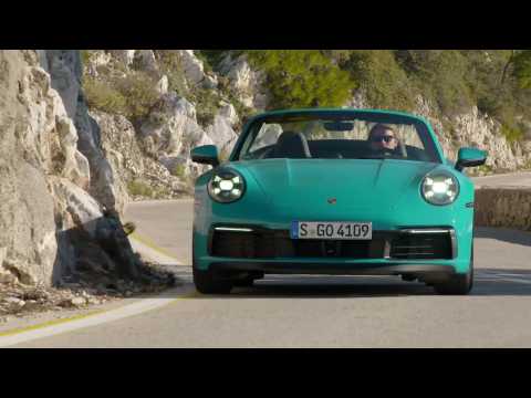 Porsche 911 Carrera S Cabriolet in Miami Blue Driving Video