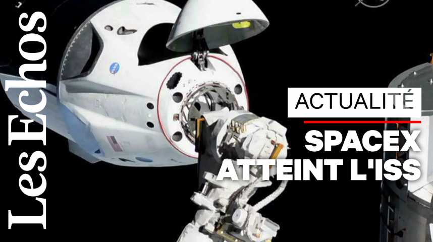 Illustration pour la vidéo SpaceX réussit son amarrage à la Station spatiale internationale