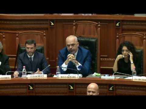Albanian MP throws ink at Prime Minister in Parliament