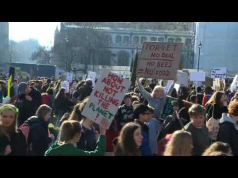 UK students march for climate change awareness
