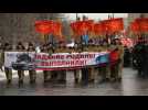 Soviet-Afghanistan veterans march in Moscow for 30th anniversary