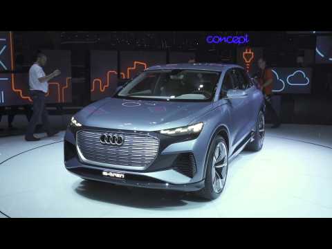 The new Audi Q4 E-tron at the 2019 Geneva Motor Show