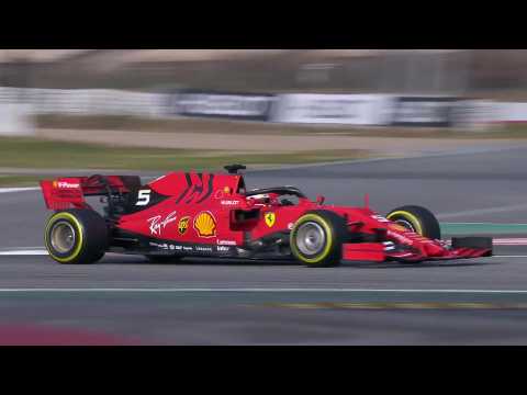 Sebastian Vettel testing his Ferrari SF90