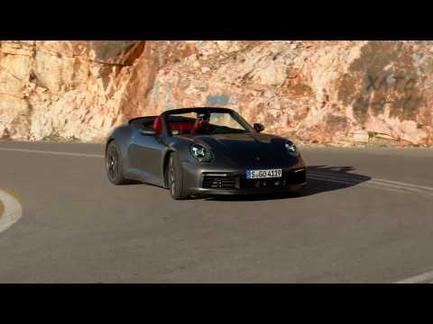 Porsche 911 Carrera 4S Cabriolet in Agate Grey Metallic Driving Video