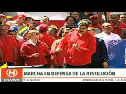 Venezuelan president Maduro dances at pro-government rally
