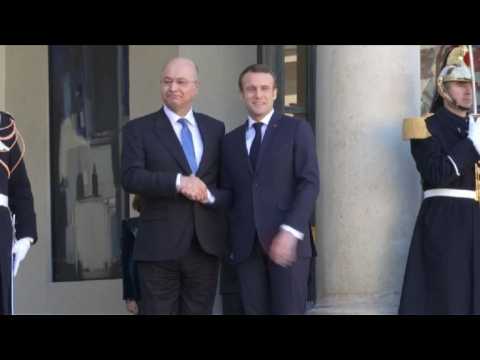 France's Macron welcomes Iraqi President Barham Saleh in Paris