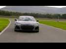 Audi R8 in Kemora Grey Driving on the track