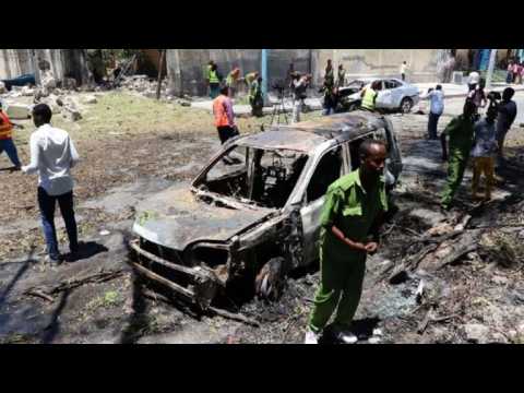 Scene of deadly car bombing in Somali capital