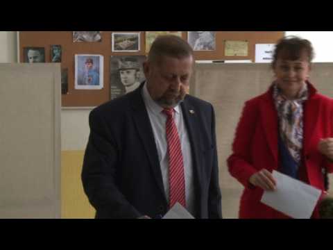 Slovakia's presidential candidate Stefan Harabin votes