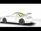 Panel bow convertible top of the Porsche 911 Carrera Cabriolet Animation
