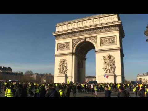 'Yellow Vest' protesters gather in Paris for 14th week