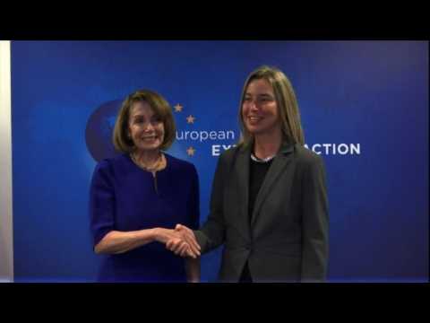 Nancy Pelosi meets with EU foreign policy chief Mogherini