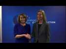 Nancy Pelosi meets with EU foreign policy chief Mogherini - Label : AFPTV - First images - Category : News