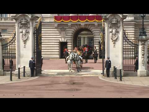 Queen Elizabeth leaves palace for annual Trooping the Colour parade