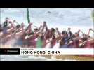 Dragon boat racers battle it out in Hong Kong
