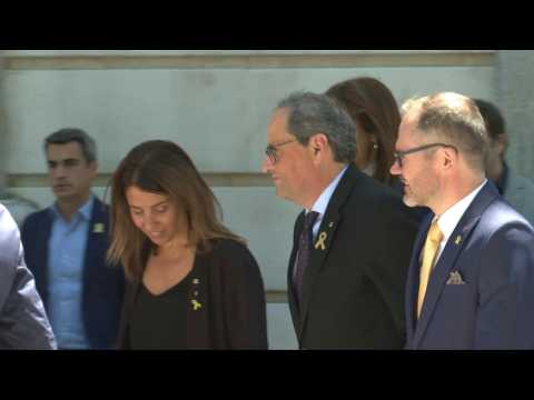 Catalonia's separatist leader Quim Torra arrives at Spanish Supreme Court