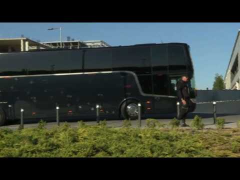 Football/Champions League: Tottenham bus arrives at stadium