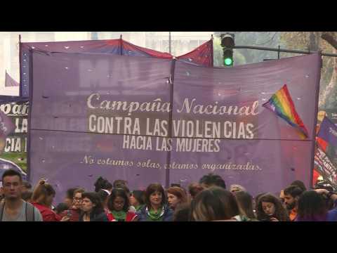 Hundreds march in Argentina to protest violence against women