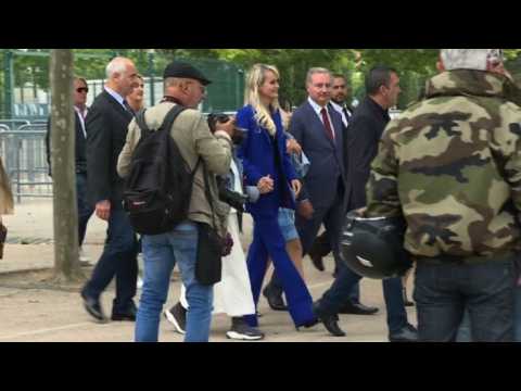 Laeticia Hallyday attends a tribute to Johnny Hallyday in France