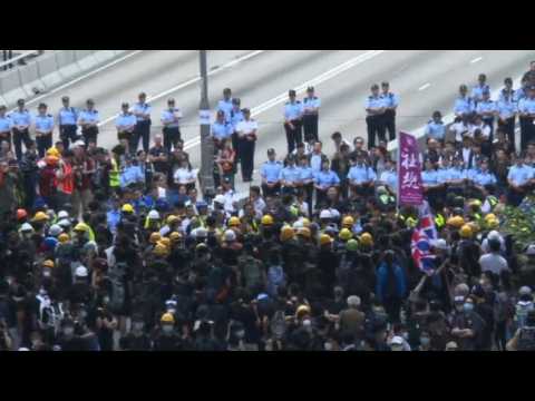 Morning protest after massive Hong Kong rally