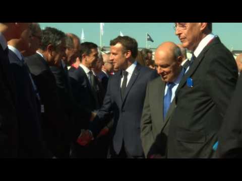 France's Macron arrives at Le Bourget air show