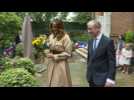 Melania Trump and Philip May attend a garden party