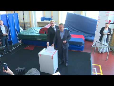 Denmark Prime Minister Lars Lokke Rasmussen casts his vote in general election