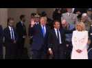 Macron and Trump arrive for joint ceremony