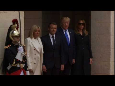 D-Day: Trump and Macron arrive at Caen prefecture