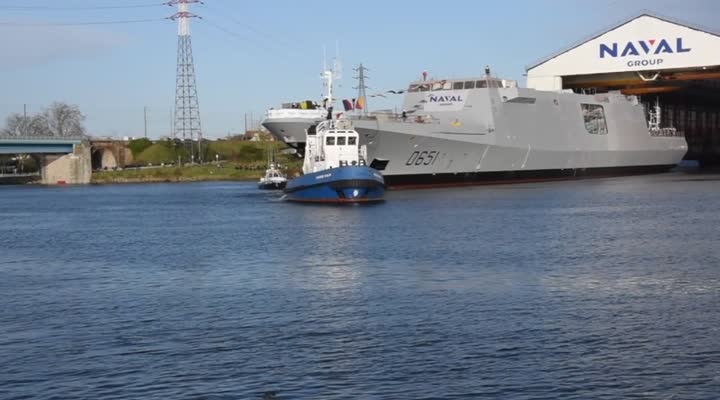 Naval Group Lorient. Mise à flot de la Fremm Normandie (Le Télégramme)