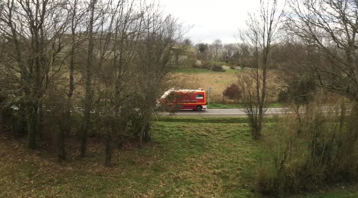 Saint-Allouestre (56) Un camion en feu  sur l'axe Rennes-Lorient (Le Télégramme)