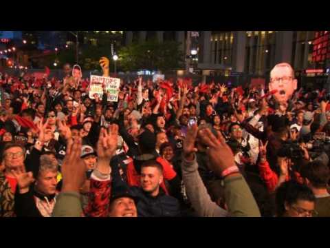 Toronto filled with cheers as fans watch Raptors' NBA win
