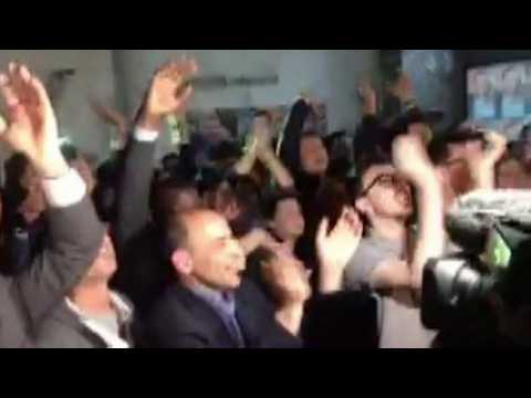 23 avril 2017 : ambiance de fête au QG d'Emmanuel Macron à Lyon