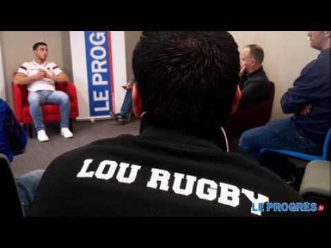 Le joueur du LOU rugby Baptiste Couilloud à la rencontre des lecteurs du Progrès