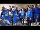 La joie des joueurs du FC Villefranche après leur victoire face aux Herbiers