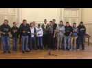Les conscrits de la 2015 chantent pour celebrer le lancement de la... - Label : Le Progrès - Category : News