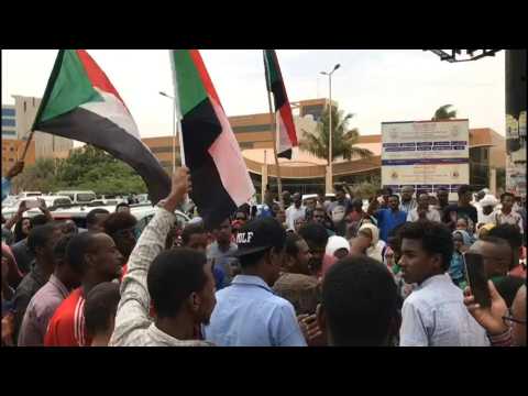 Sudanese protesters rally in the streets of Khartoum