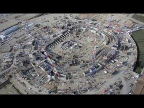 Grand stade de l'OL : le chantier vu ciel