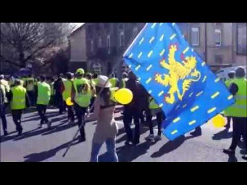 Environ 200 gilets jaunes défilent pour l'acte XX du mouvement depuis le champ de foire, à Montbéliard