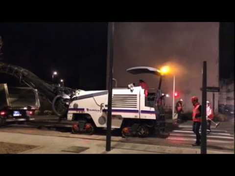 Nancy : travaux de nuit sur la chaussée, rue du Ghetto de Varsovie