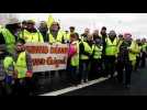 Les gilets jaunes sur le rond point de Noidans les Vesoul.