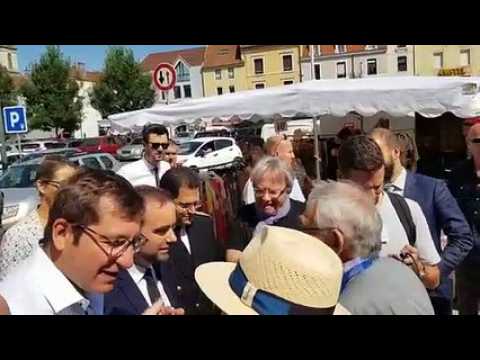 Sébastien Lecornu interpellé au marché de Vesoul sur General Electric