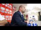 Aurélien Fortier, nouveau président du SLUC Nancy Basket, au micro