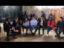 Franck Riester ministre de la Culture interroge les jeunes sur leur visite du musée Courbet