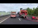 Un camion frigorifique a pris feu sur la RN4