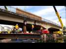 Travaux provisoires du pont canal de Void-Vacon
