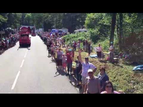 Tour de france Doubs On a retrouvé notre reporter embarqué sur un char