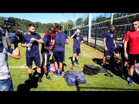 Reprise de l'entraînement des footballeurs du SA Spinalien