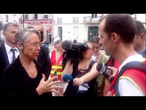 "Dites que c'est positif", la ministre Elisabeth Borne face à des cheminots CGT